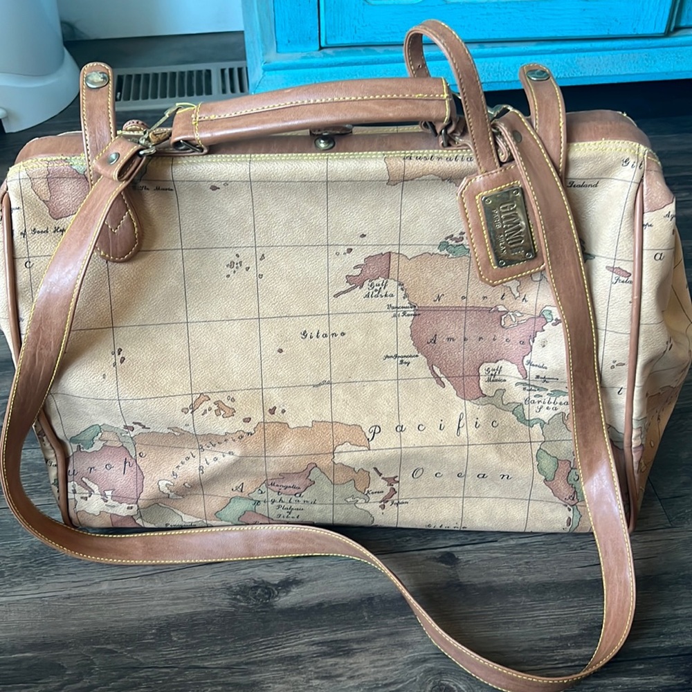 Vintage Gitano World Map Travel Bag